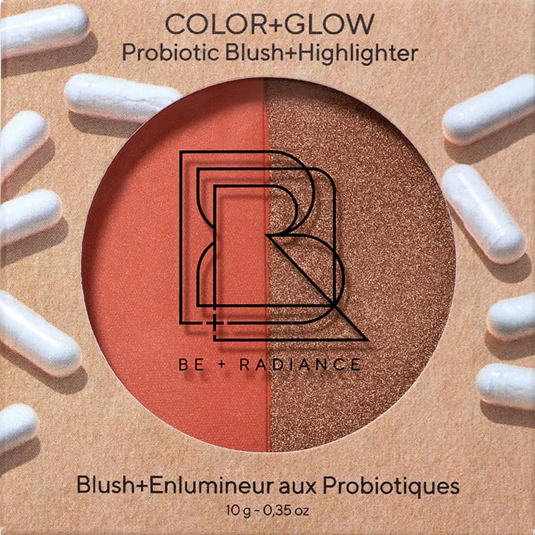 Duo Blush+Enlumineur aux probiotiques · Orange