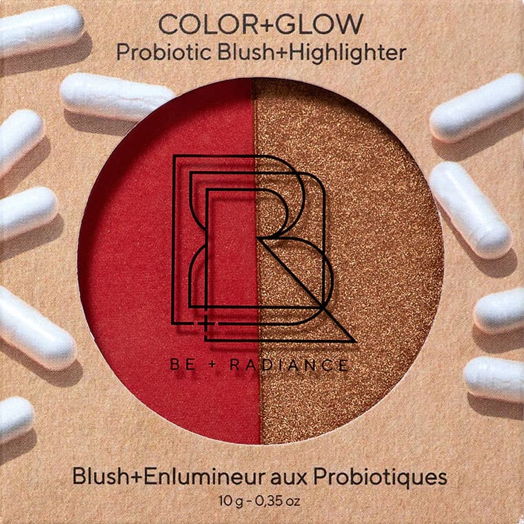 Duo Blush+Enlumineur aux probiotiques · Rouge