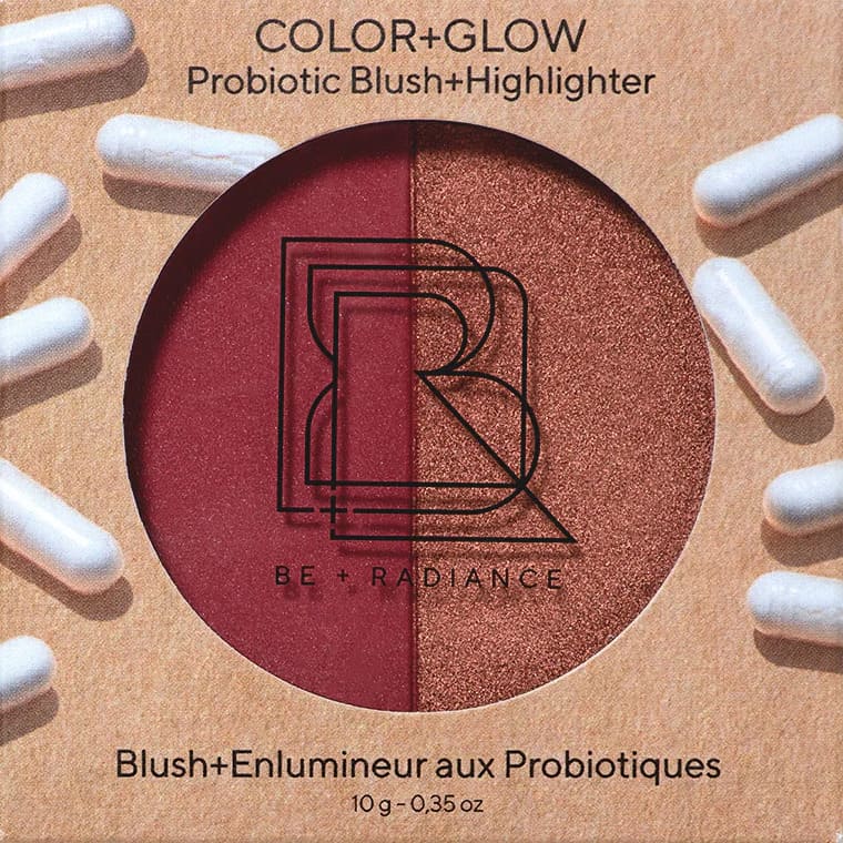Duo Blush+Enlumineur aux probiotiques · Prune